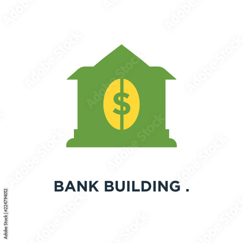bank building . government office icon. banking concept symbol d