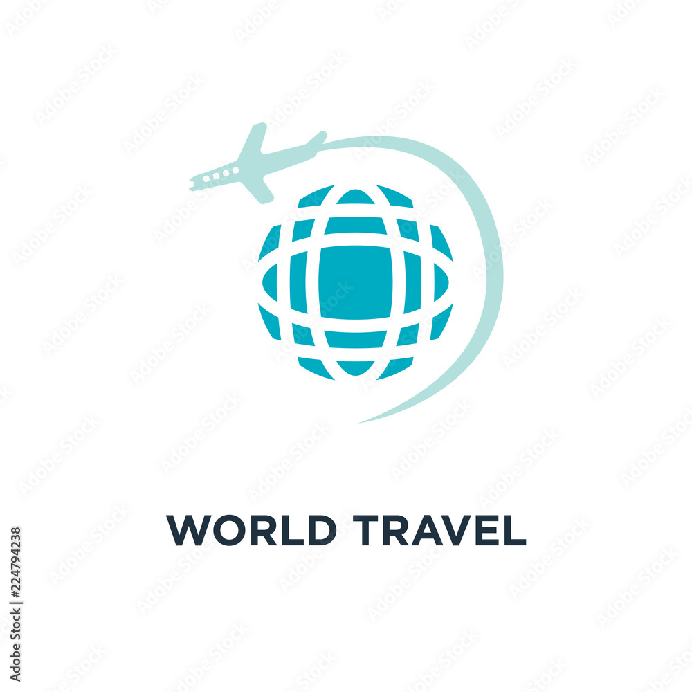 world travel icon. flat concept symbol design, of business trave world travel icon. flat concept symbol design, of business trave