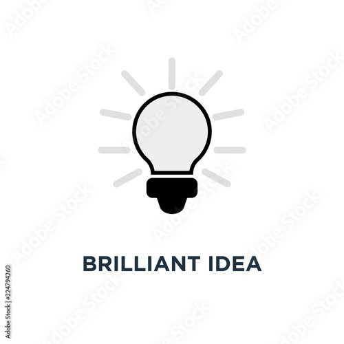 brilliant idea icon. lamp lightbulb concept symbol design, vector illustration