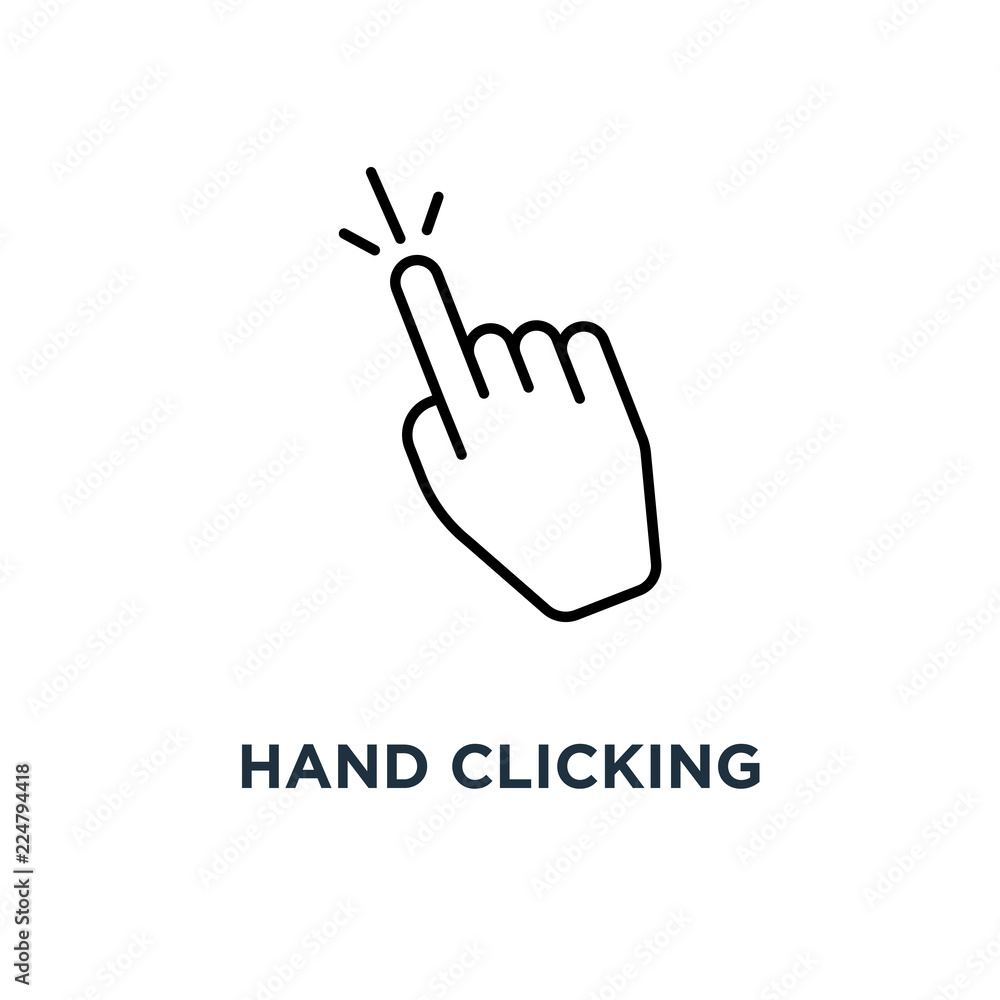 hand clicking icon. hand clicking concept symbol design, vector illustration hand clicking icon. hand clicking concept symbol design, vector illustration