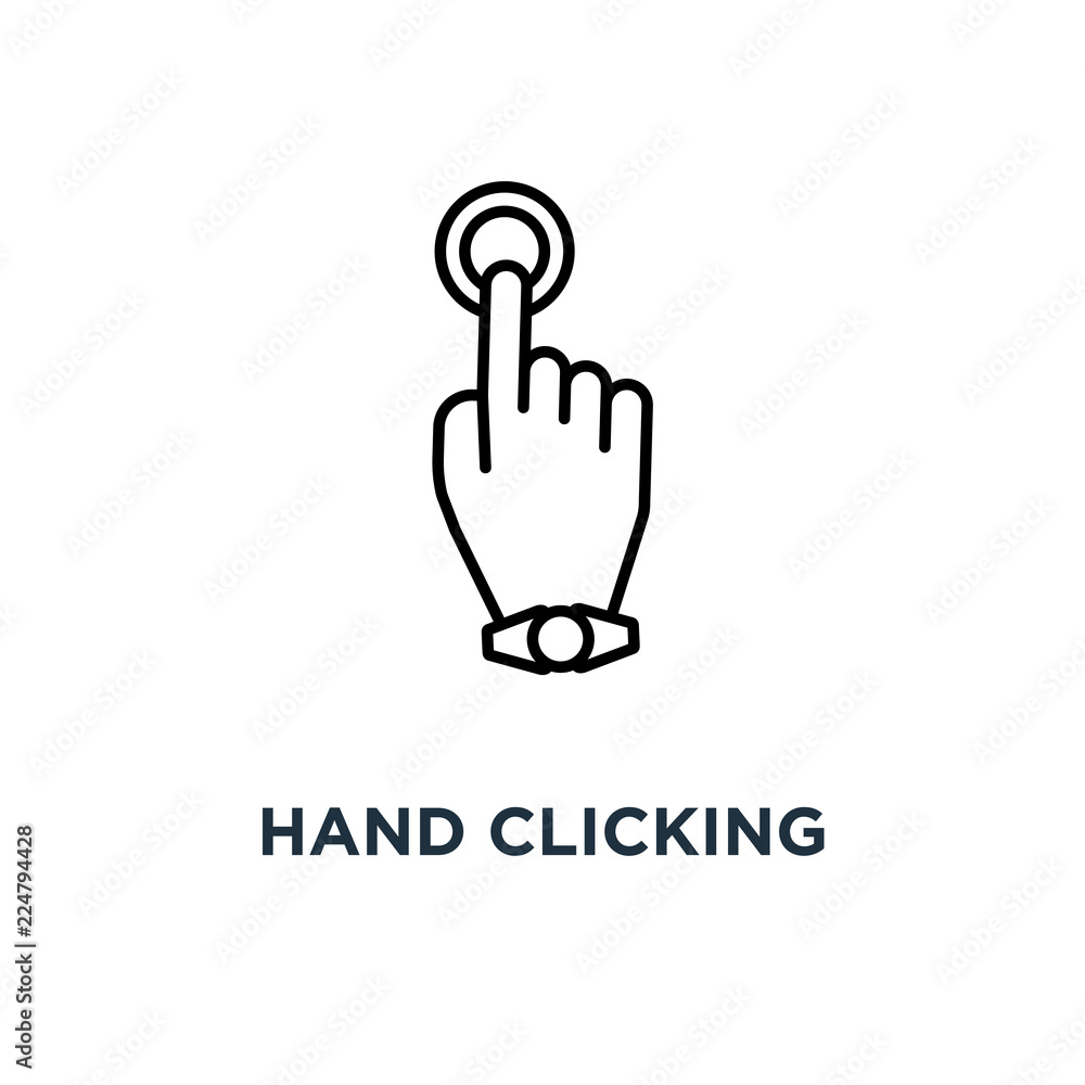 hand clicking icon. concept symbol design, vector illustration hand clicking icon. concept symbol design, vector illustration