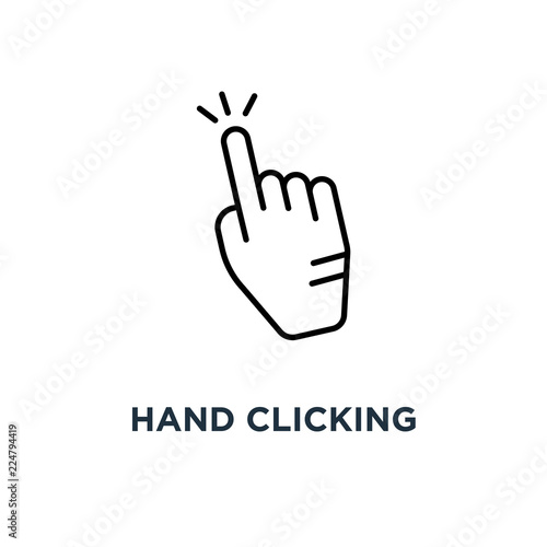 hand clicking icon. hand clicking concept symbol design, vector illustration