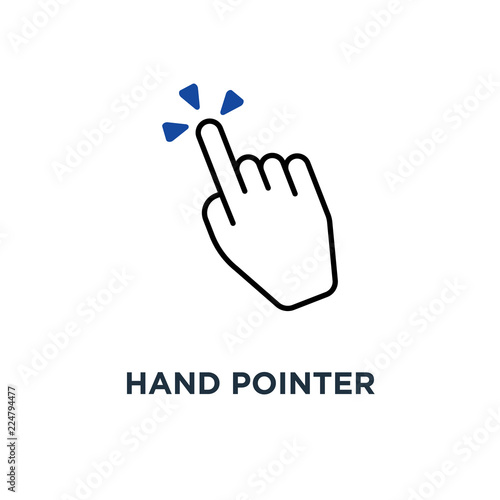 hand pointer icon. clicking concept symbol design, vector illust