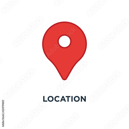 location icon. map pin concept symbol design, vector illustration