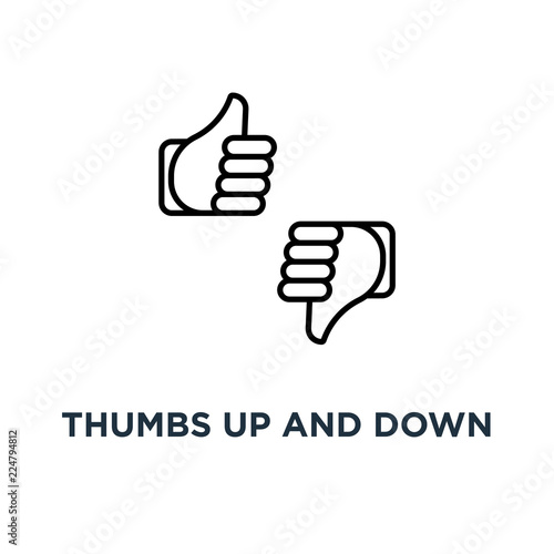 thumbs up and down icon. positive and negative vote concept symbol design, like and dislike,  vector illustration