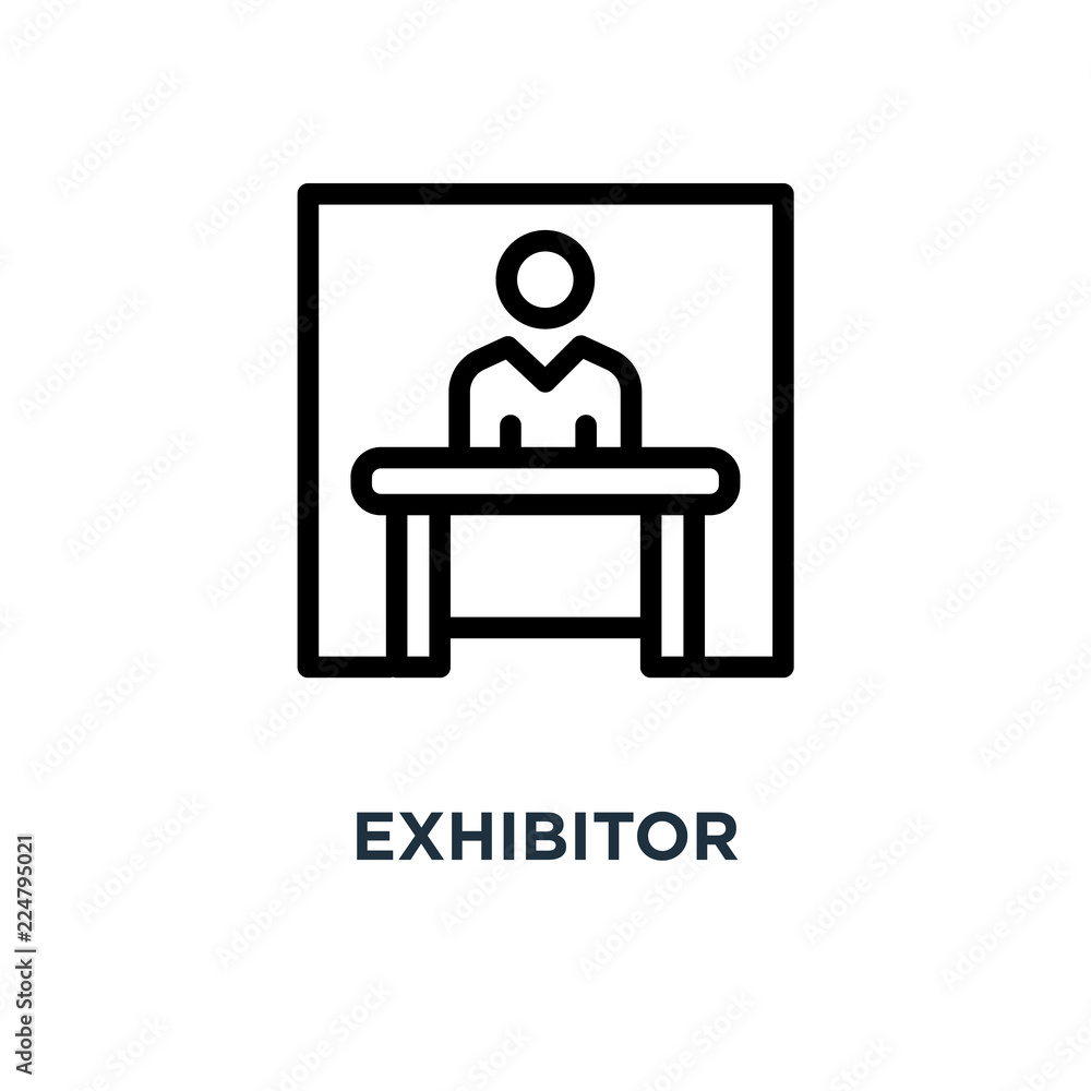 exhibitor icon. exhibitor concept symbol design, vector illustra exhibitor icon. exhibitor concept symbol design, vector illustra