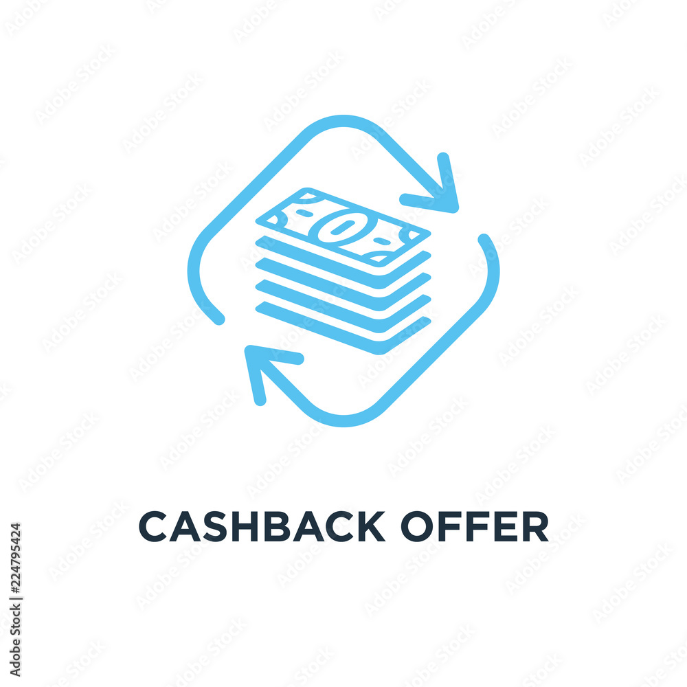 cashback offer icon. money refund concept symbol design, vector cashback offer icon. money refund concept symbol design, vector