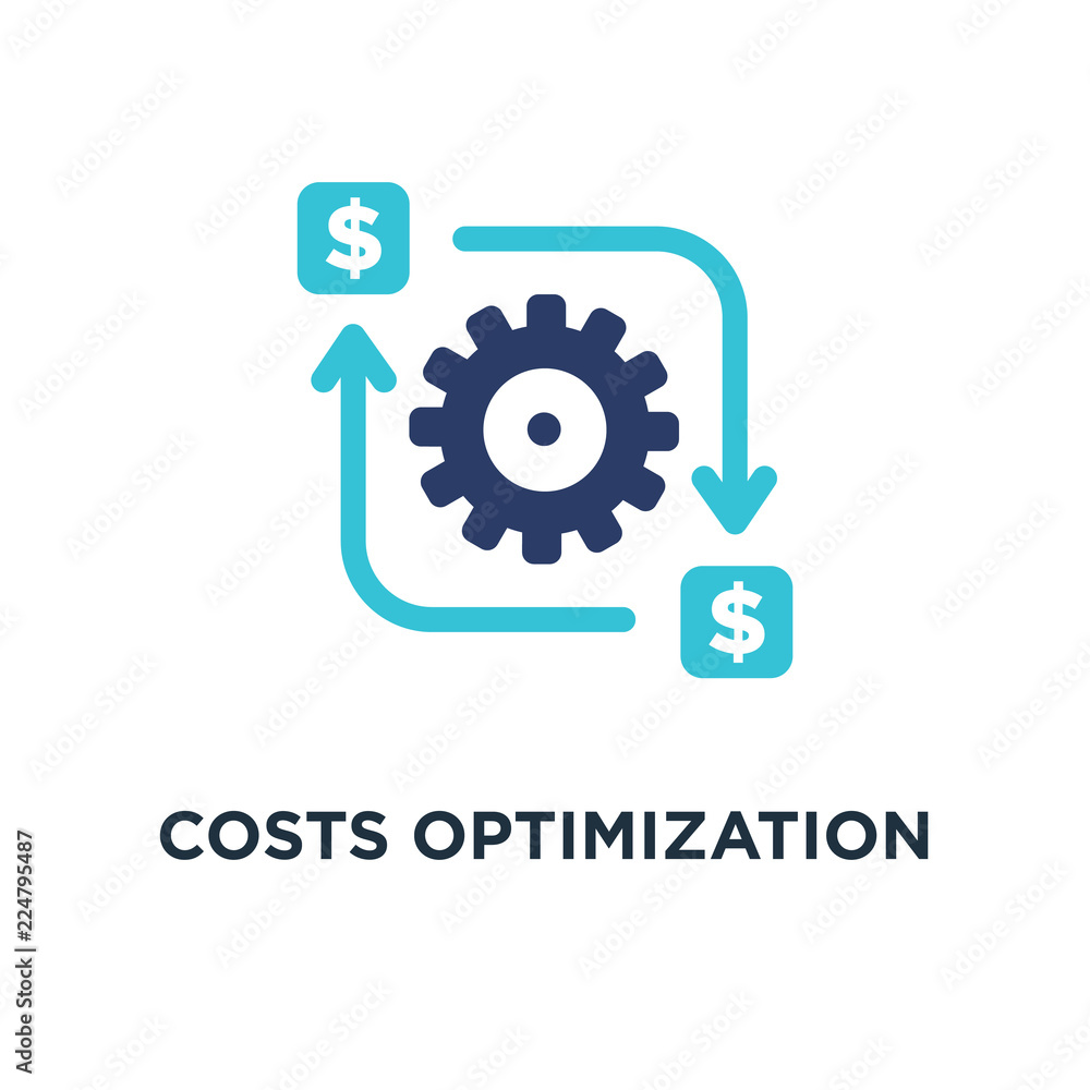 costs optimization and production efficiency icon. costs optimiz costs optimization and production efficiency icon. costs optimiz