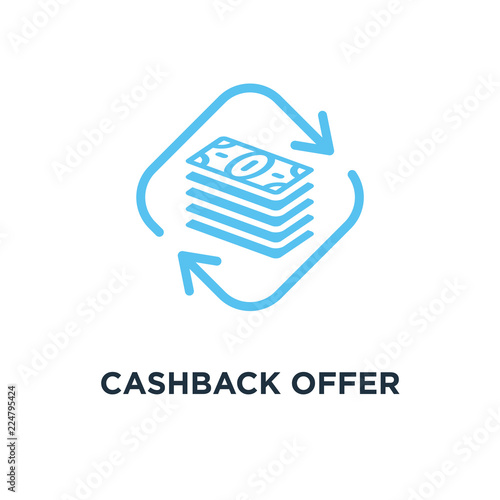 cashback offer icon. money refund concept symbol design, vector