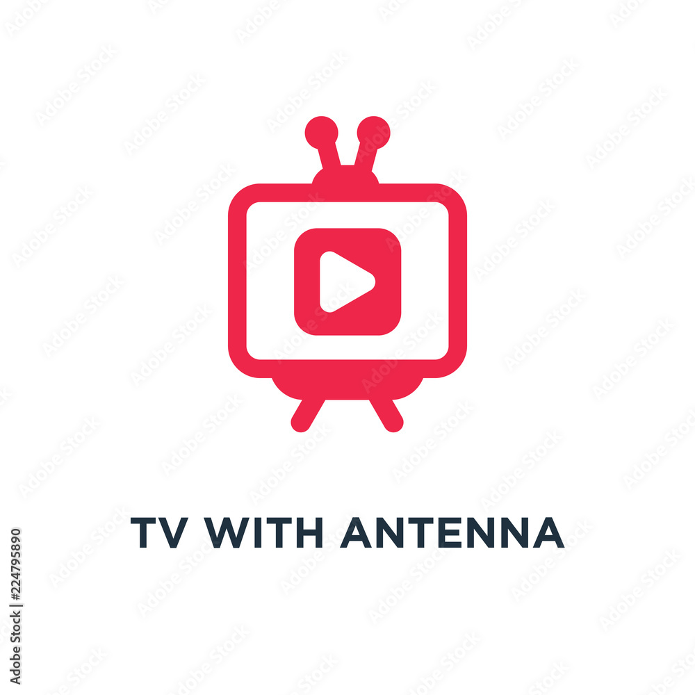 tv with antenna icon. tv with antenna concept symbol design, vec tv with antenna icon. tv with antenna concept symbol design, vec