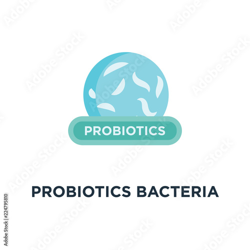 probiotics bacteria badge icon. probiotics bacteria badge concep