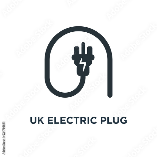 uk electric plug icon. uk electric plug concept symbol design, v