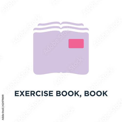 exercise book, book icon. education, book concept symbol design,