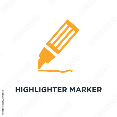 highlighter marker pen icon. highlighter marker pen concept symb
