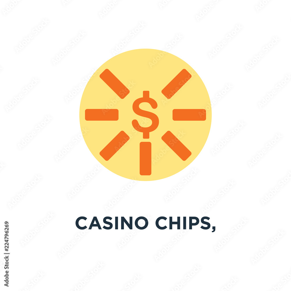 casino chips, casino chips icon. dollar sign concept symbol desi