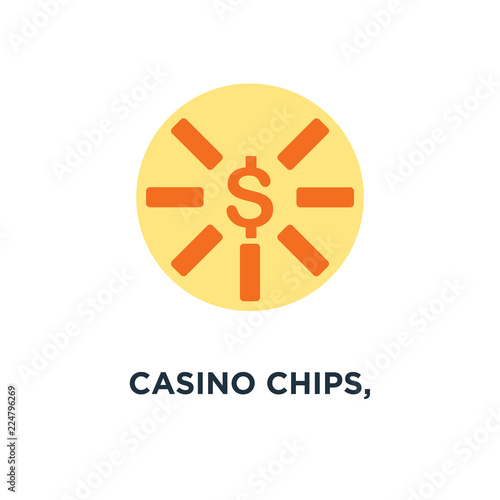 casino chips, casino chips icon. dollar sign concept symbol desi