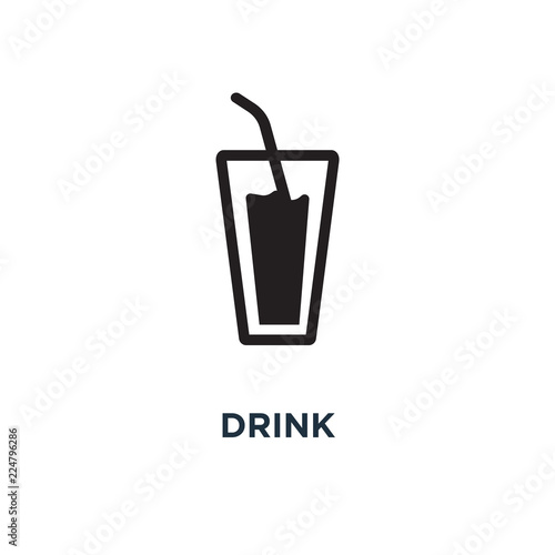 drink icons icon. beer glass, coffee cup, wine, soda and juice b