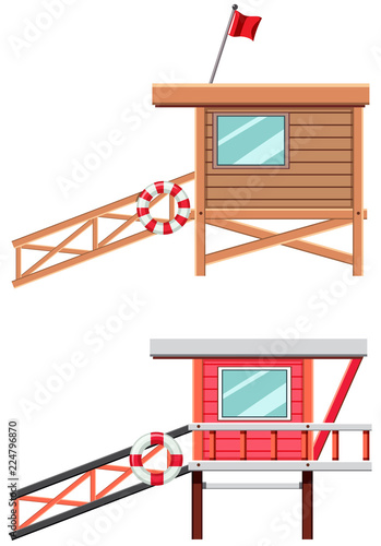 Set of lifegaurd towers