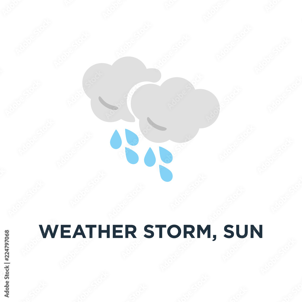weather storm, sun rain icon, symbol of weather storm concept weather storm, sun rain icon, symbol of weather storm concept