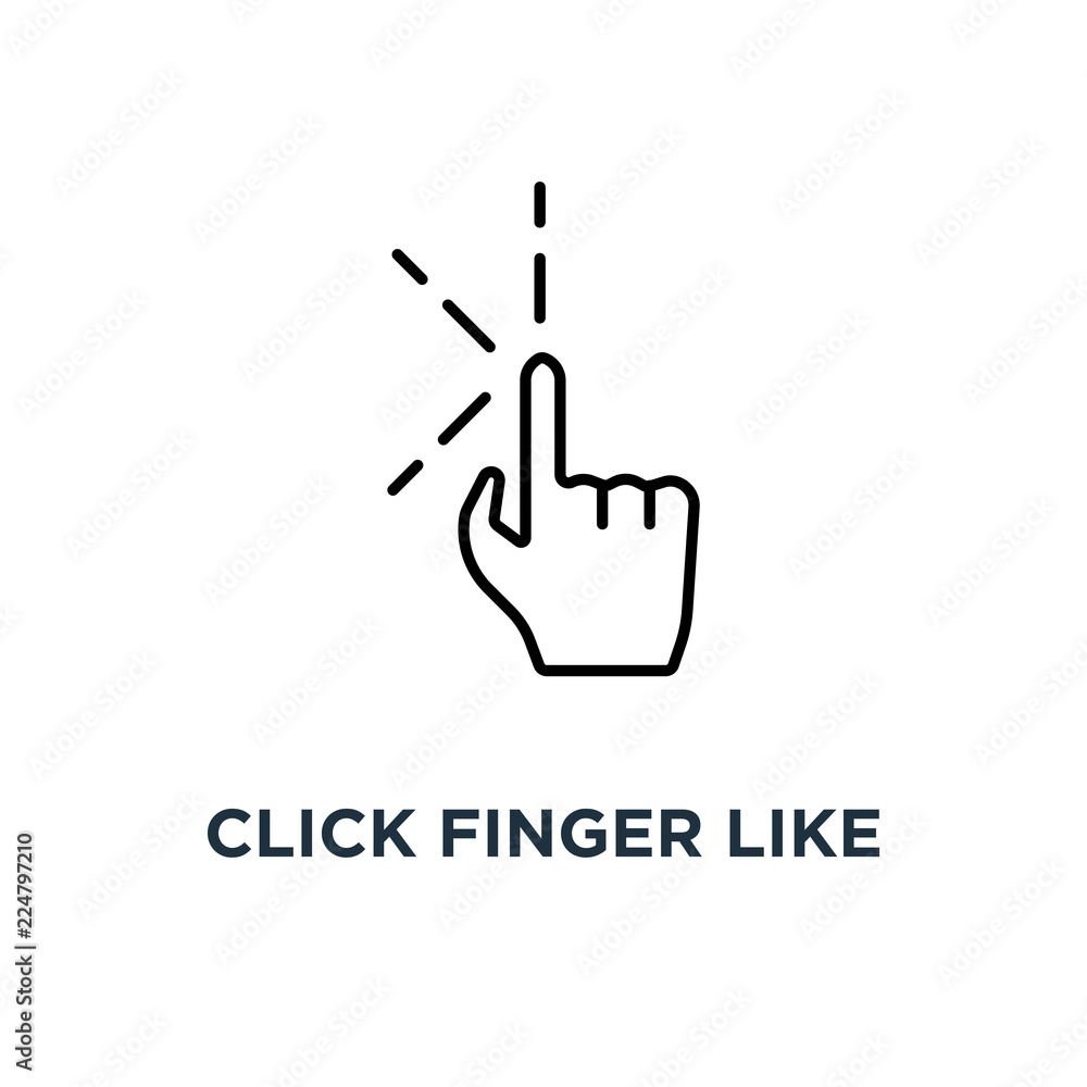 click finger like black pixel art icon, symbol 8 bit style trend modern simple easily 8bit logotype graphic pixel art design on white concept of enter and begin gesture or minimalistic hand