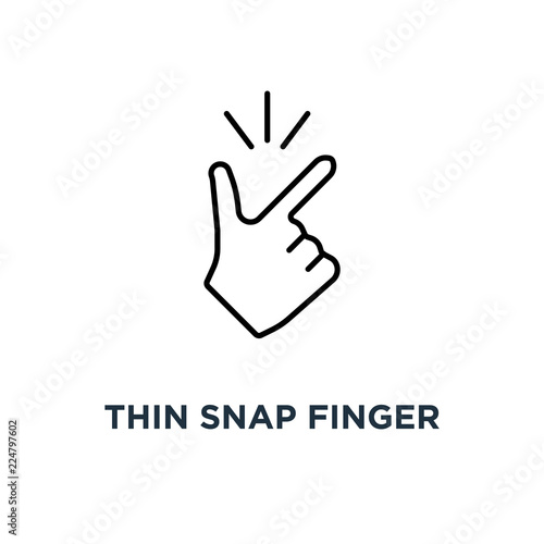 thin snap finger like easy icon, symbol linear abstract trend simple okey logotype graphic design concept of female or male make flicking fingers and popular gesturing