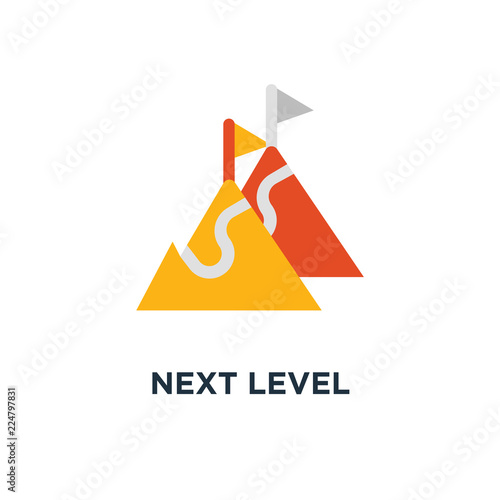 next level icon. upgrade, long term ambition, future aspiration concept symbol design, way to success, reach goal, higher and better, motivation and improvement vector illustration