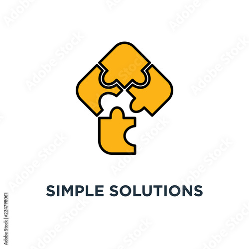 simple solutions icon. compatibility concept symbol design, assemble puzzle pieces, solving problem vector illustration