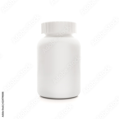  Vitamin bottle with shadow isolated on white background