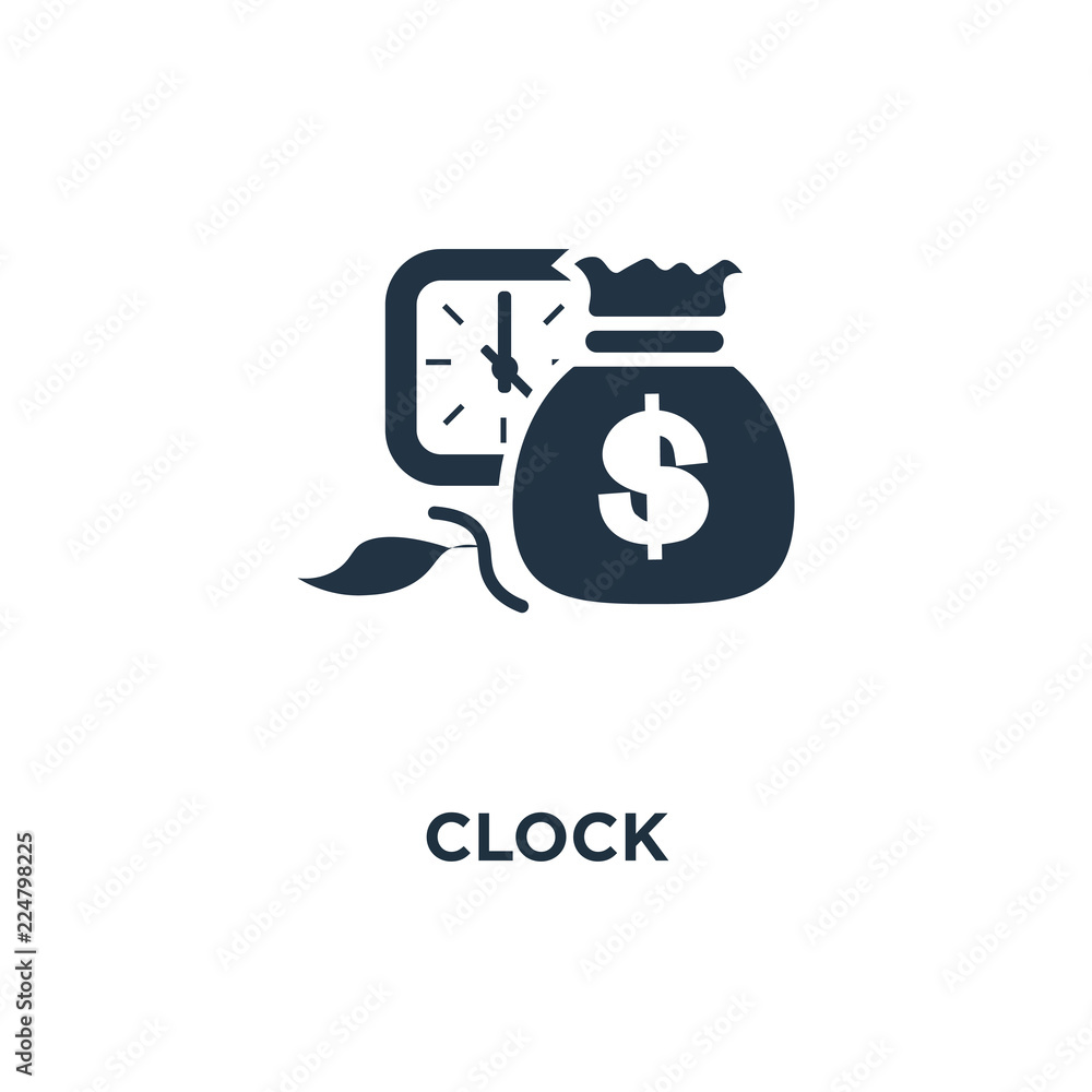 clock icon. financial period, budget planning, expenses, accounting report concept symbol design, annual payment, income growth, finance productivity, return on investment vector illustration clock icon. financial period, budget planning, expenses, accounting report concept symbol design, annual payment, income growth, finance productivity, return on investment vector illustration