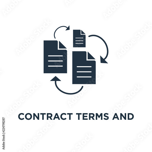 contract terms and conditions icon. document paper, thin stroke concept symbol design, creative writing, storytelling, read brief summary, assignment vector illustration