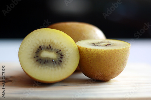 Golden Kiwifruit or Actinidia chinensis.
