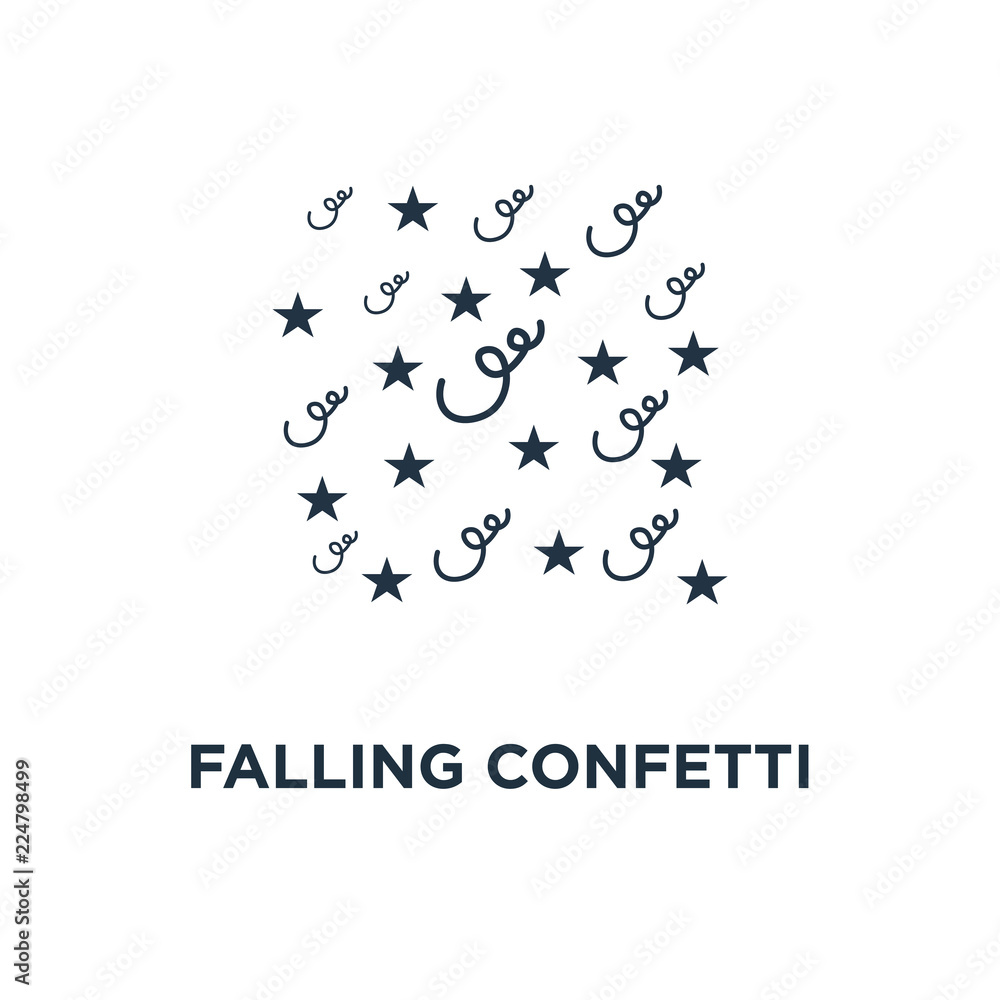 falling confetti pattern icon. abstract background concept symbol design, minimalist festive decoration, celebration backdrop vector illustration