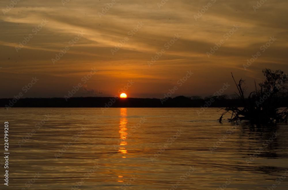 sunset on the sea