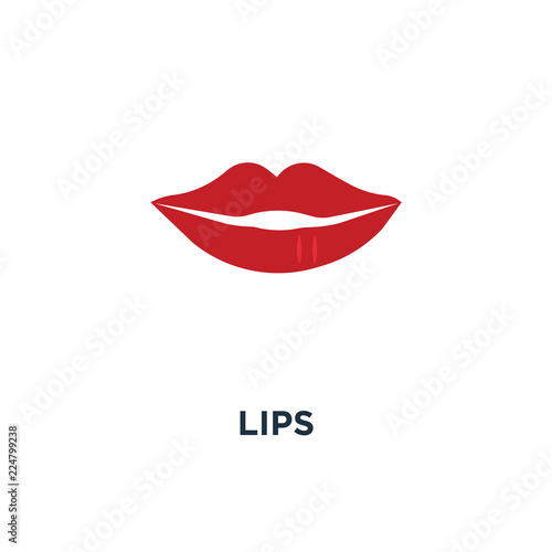 lips icon. kiss, red lipstick concept symbol design, love . mouth vector illustration