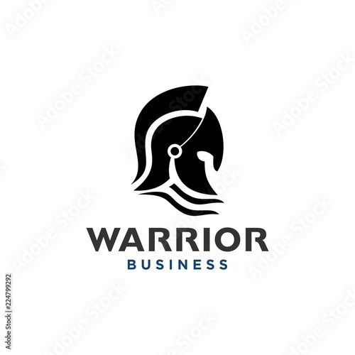 Gladiator helmet logo or icon. Greek Spartan warrior logo design inspiration. vector illustration.