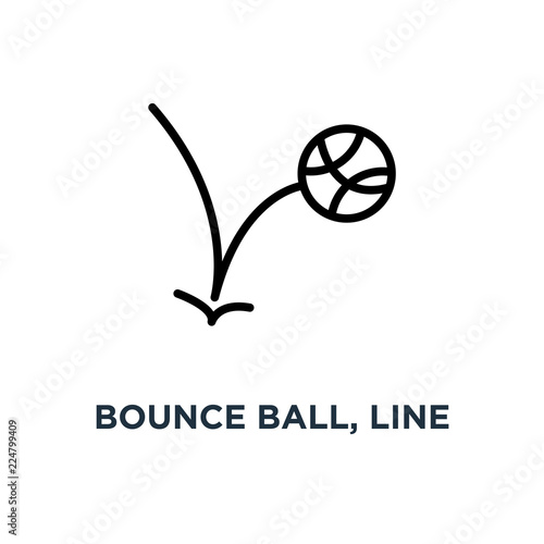 bounce ball, line sign icon. eps10 concept symbol design, vector illustration