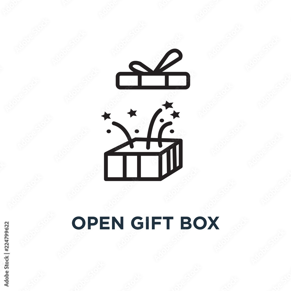 Fototapeta premium open gift box icon. open gift box concept symbol design, vector illustration