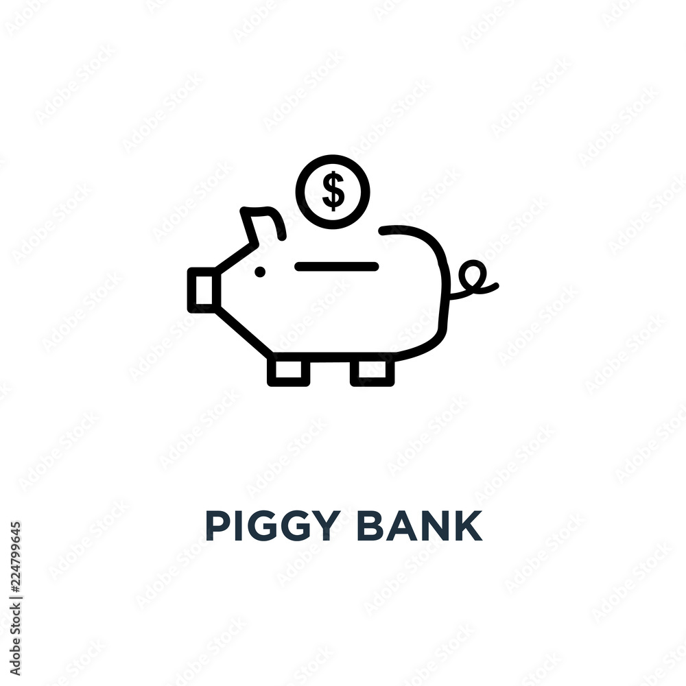 piggy bank icon. piggy bank concept symbol design, vector illustration