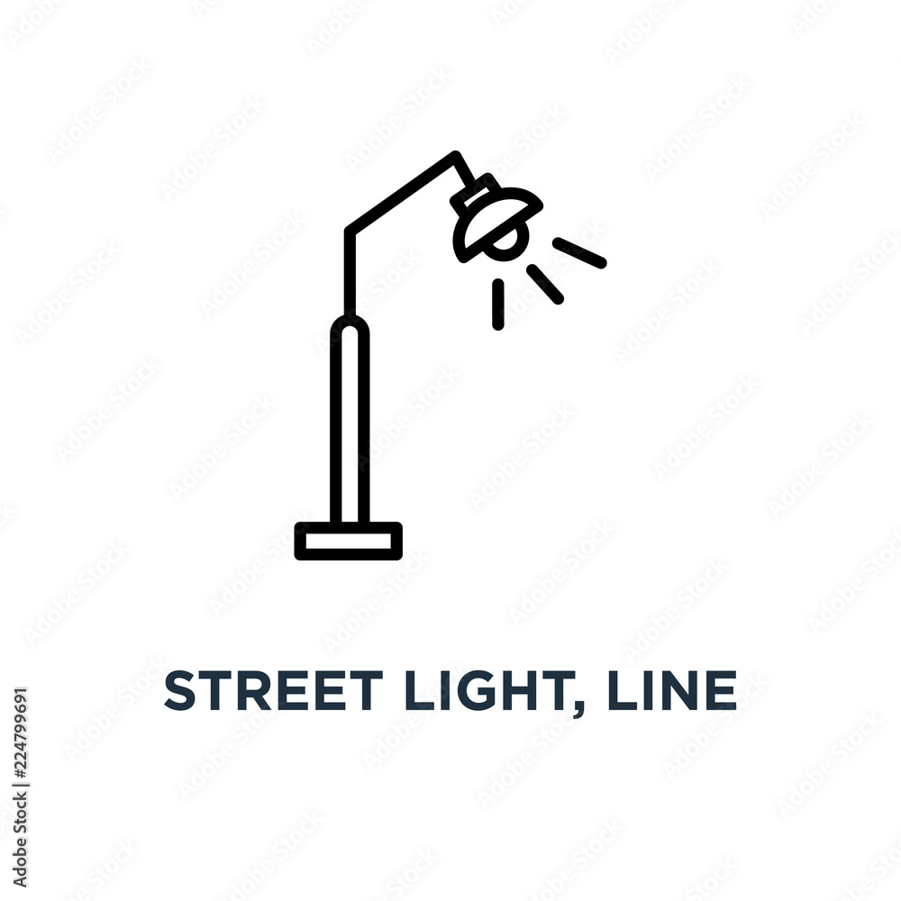 street light, line sign icon. eps10 concept symbol design, vector illustration