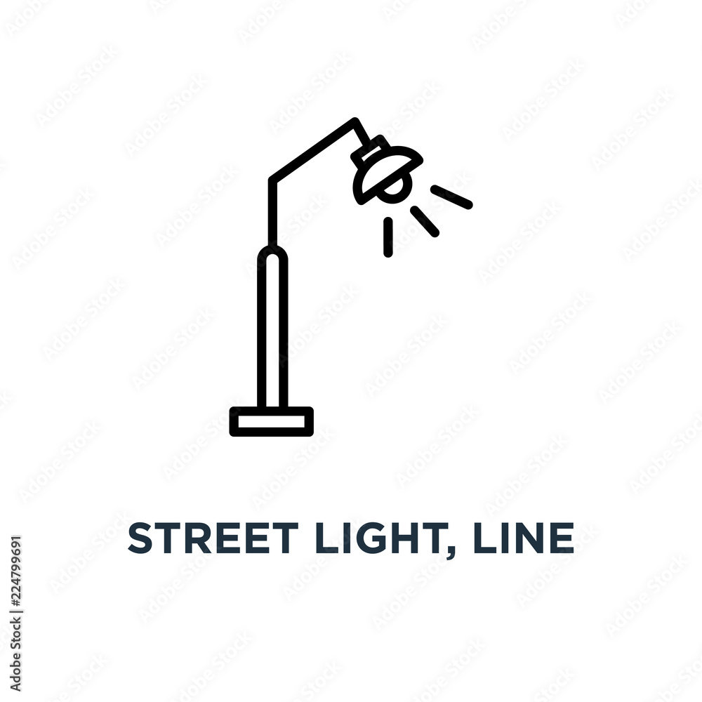 street light, line sign icon. eps10 concept symbol design, vector illustration street light, line sign icon. eps10 concept symbol design, vector illustration