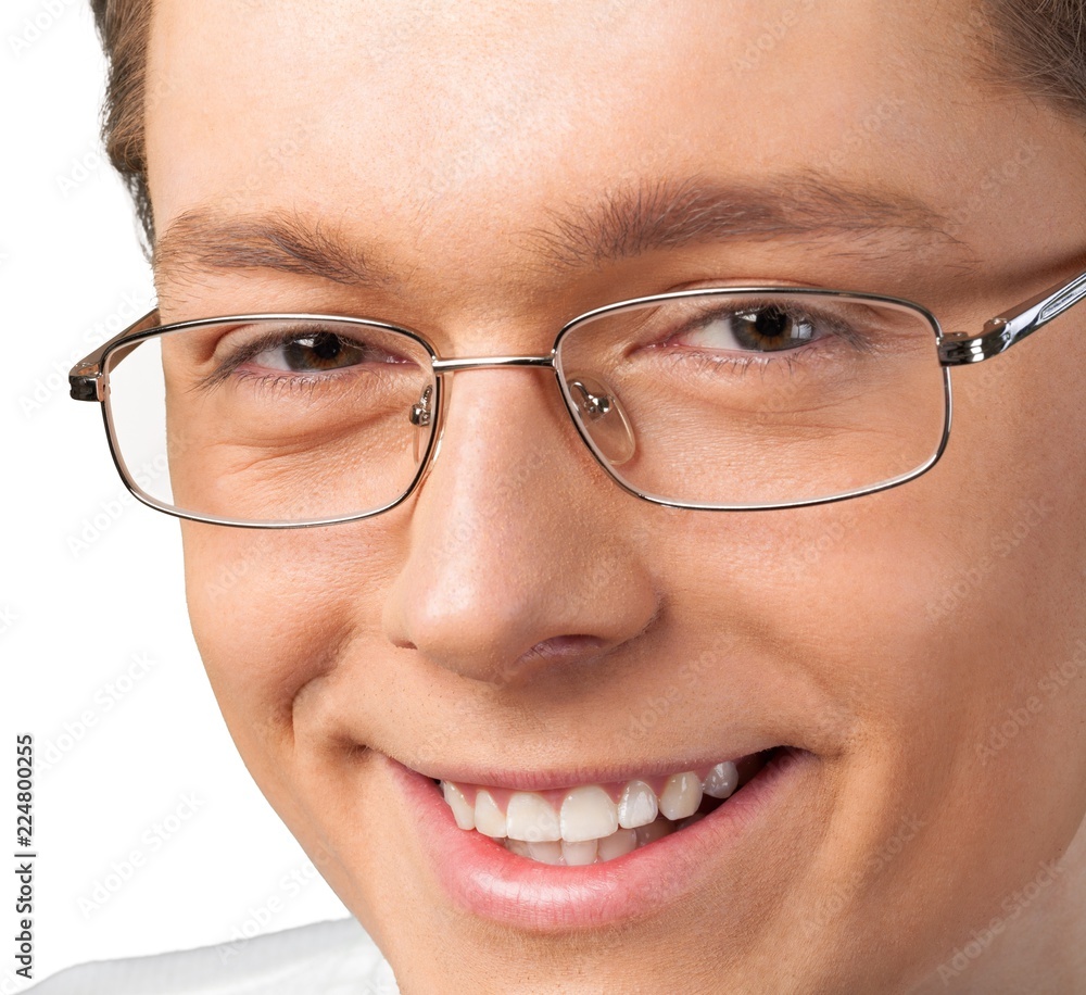 Portrait of Smiling Man with Eyeglasses Portrait of Smiling Man with Eyeglasses
