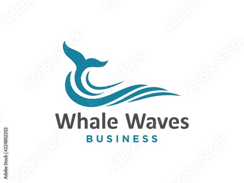 Abstract design of ocean logo with waves. sunset, sunrise, whale, Surfing and Water logo Design Template. Vector illustration