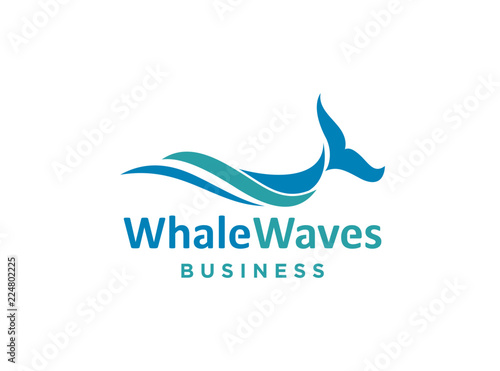 Abstract design of ocean logo with waves. sunset, sunrise, whale, Surfing and Water logo Design Template. Vector illustration