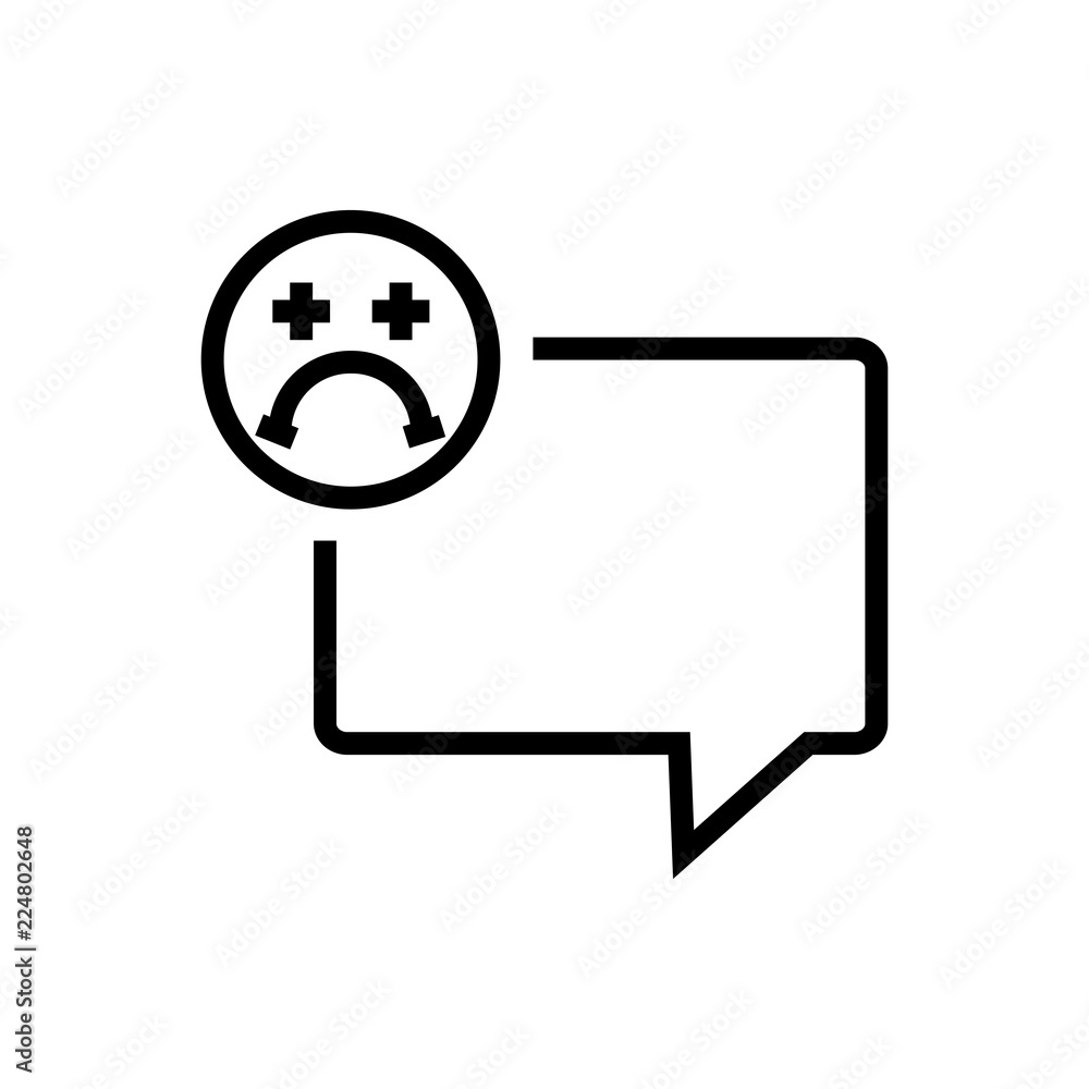 Fototapeta premium sad conversation speech bubble icon