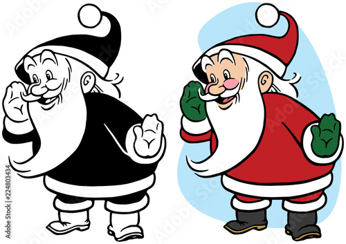 Santa Claus whispers something secret about Christmas