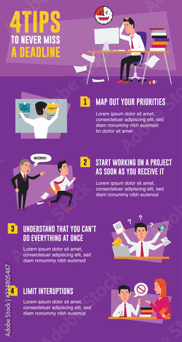 4 Tips to Never Miss a Deadline Infographic