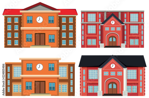 Set of exterior buildings