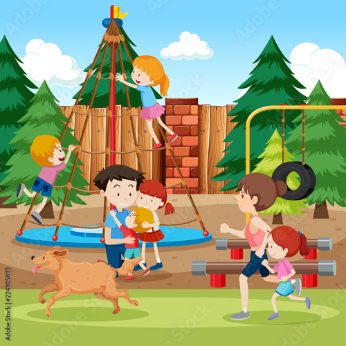 Park and playground scene