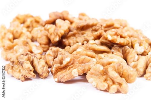 Walnuts as fruit containing iron, omega 3 acids, vitamins and minerals, healthy nutrition concept