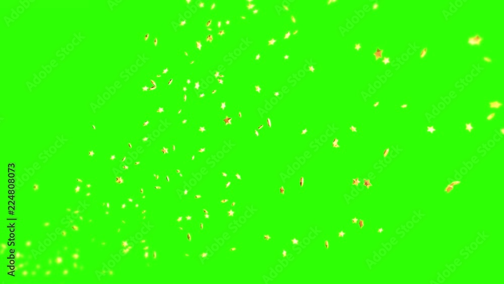 Smoll Golden Stars flying. VJ Seamless loop on green background. Smoll Golden Stars flying. VJ Seamless loop on green background.